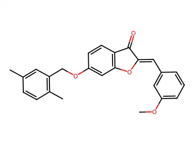 6-[(2,5-dimethylphenyl)methoxy]-2-[(3-methoxyphenyl)methylidene]-1-benzofuran-3-one structure
