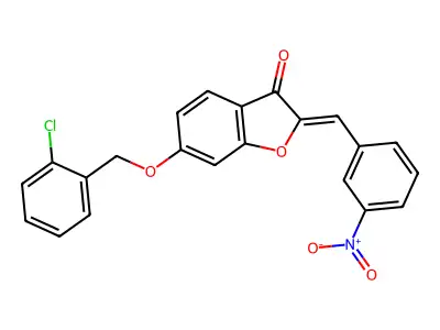 6-[(2-Chlorophenyl)methoxy]-2-[(3-nitrophenyl)methylidene]-1-benzofuran-3-one structure