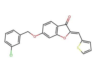 6-[(3-Chlorophenyl)methoxy]-2-(thiophen-2-ylmethylidene)-1-benzofuran-3-one structure