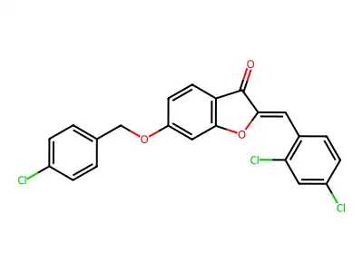 6-[(4-Chlorophenyl)methoxy]-2-[(2,4-dichlorophenyl)methylidene]-1-benzofuran-3(2H)-one structure