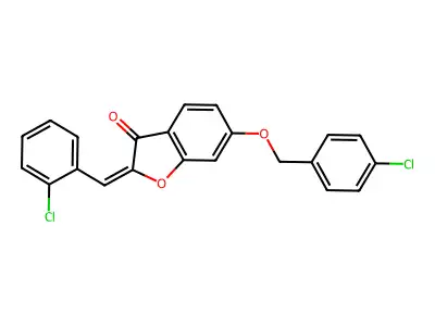 6-[(4-Chlorophenyl)methoxy]-2-[(2-chlorophenyl)methylidene]-1-benzofuran-3(2H)-one structure