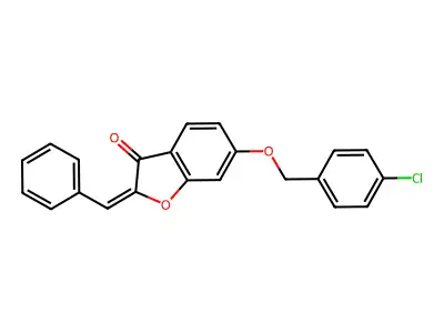 2-Benzylidene-6-[(4-chlorophenyl)methoxy]-1-benzofuran-3(2H)-one structure