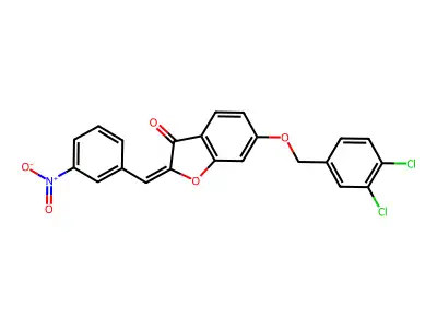 6-[(3,4-Dichlorophenyl)methoxy]-2-[(3-nitrophenyl)methylidene]-1-benzofuran-3(2H)-one structure