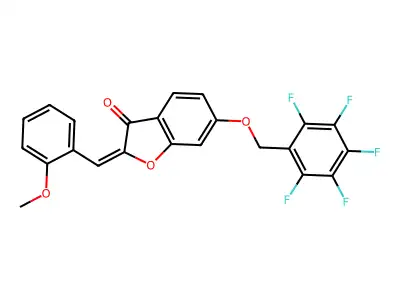 2-[(2-methoxyphenyl)methylidene]-6-[(2,3,4,5,6-pentafluorophenyl)methoxy]-1-benzofuran-3-one structure