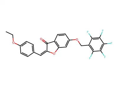 2-[(4-ethoxyphenyl)methylidene]-6-[(2,3,4,5,6-pentafluorophenyl)methoxy]-1-benzofuran-3-one structure
