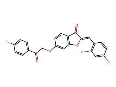 2-[(2,4-Dichlorophenyl)methylidene]-6-[2-(4-fluorophenyl)-2-oxoethoxy]-1-benzofuran-3(2H)-one structure