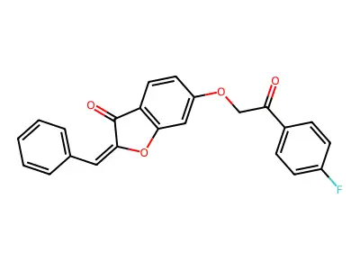 2-Benzylidene-6-[2-(4-fluorophenyl)-2-oxoethoxy]-1-benzofuran-3(2H)-one structure