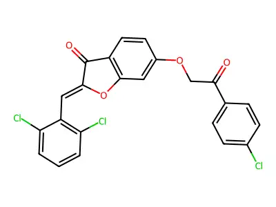6-[2-(4-Chlorophenyl)-2-oxoethoxy]-2-[(2,6-dichlorophenyl)methylidene]-1-benzofuran-3(2H)-one structure