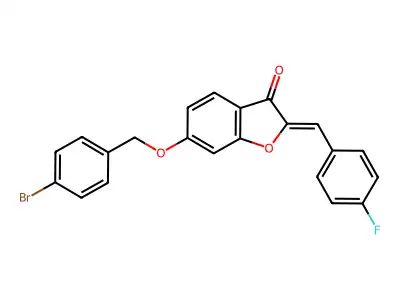 6-[(4-Bromophenyl)methoxy]-2-[(4-fluorophenyl)methylidene]-1-benzofuran-3(2H)-one structure
