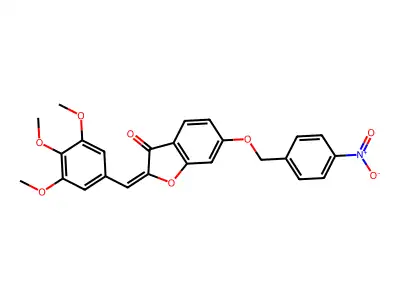 6-[(4-nitrophenyl)methoxy]-2-[(3,4,5-trimethoxyphenyl)methylidene]-1-benzofuran-3-one structure