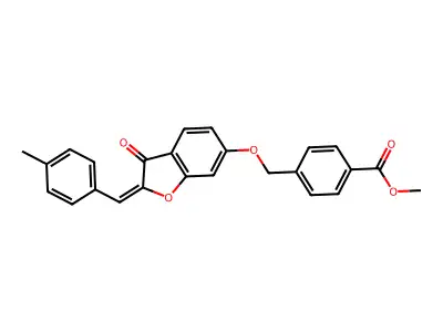methyl 4-[[2-[(4-methylphenyl)methylidene]-3-oxo-1-benzofuran-6-yl]oxymethyl]benzoate structure