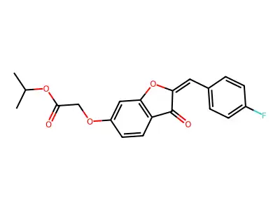 propan-2-yl 2-[[2-[(4-fluorophenyl)methylidene]-3-oxo-1-benzofuran-6-yl]oxy]acetate structure