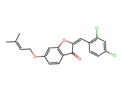 2-[(2,4-Dichlorophenyl)methylidene]-6-(3-methylbut-2-enoxy)-1-benzofuran-3-one structure
