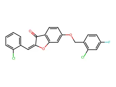 6-[(2-chloro-4-fluorophenyl)methoxy]-2-[(2-chlorophenyl)methylidene]-1-benzofuran-3-one structure
