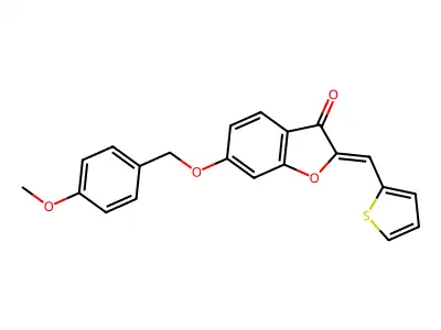 6-[(4-Methoxyphenyl)methoxy]-2-(thiophen-2-ylmethylidene)-1-benzofuran-3-one structure