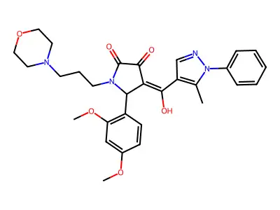 5-(2,4-dimethoxyphenyl)-4-[hydroxy-(5-methyl-1-phenylpyrazol-4-yl)methylidene]-1-(3-morpholin-4-ylpropyl)pyrrolidine-2,3-dione structure