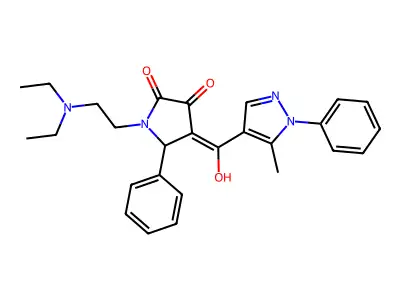 1-[2-(Diethylamino)ethyl]-4-[hydroxy(5-methyl-1-phenyl-1H-pyrazol-4-yl)methylidene]-5-phenylpyrrolidine-2,3-dione structure