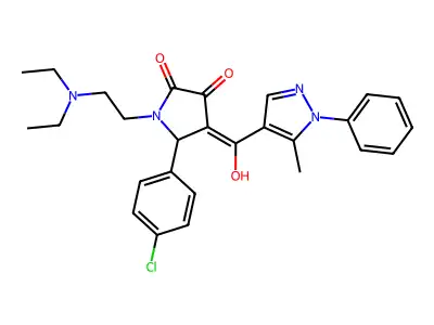 5-(4-Chlorophenyl)-1-[2-(diethylamino)ethyl]-4-[hydroxy(5-methyl-1-phenyl-1H-pyrazol-4-yl)methylidene]pyrrolidine-2,3-dione structure