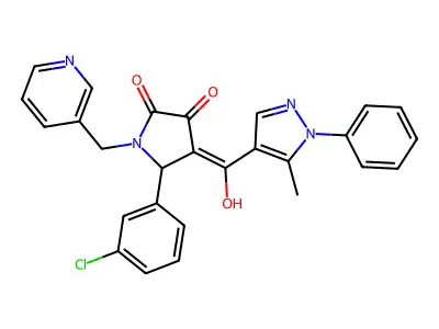 5-(3-Chlorophenyl)-4-[hydroxy(5-methyl-1-phenyl-1H-pyrazol-4-yl)methylidene]-1-[(pyridin-3-yl)methyl]pyrrolidine-2,3-dione structure