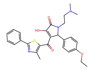 1-[2-(Dimethylamino)ethyl]-5-(4-ethoxyphenyl)-3-hydroxy-4-(4-methyl-2-phenyl-1,3-thiazole-5-carbonyl)-1,5-dihydro-2H-pyrrol-2-one structure