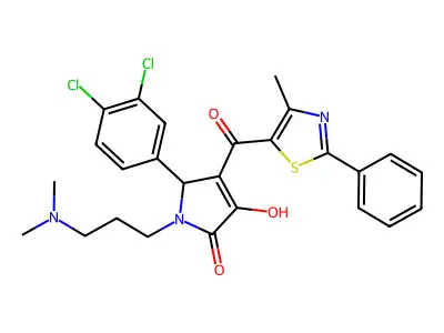 2-(3,4-dichlorophenyl)-1-[3-(dimethylamino)propyl]-4-hydroxy-3-(4-methyl-2-phenyl-1,3-thiazole-5-carbonyl)-2H-pyrrol-5-one structure