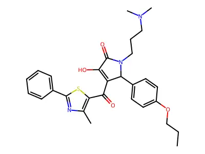1-[3-(Dimethylamino)propyl]-3-hydroxy-4-(4-methyl-2-phenyl-1,3-thiazole-5-carbonyl)-5-(4-propoxyphenyl)-1,5-dihydro-2H-pyrrol-2-one structure