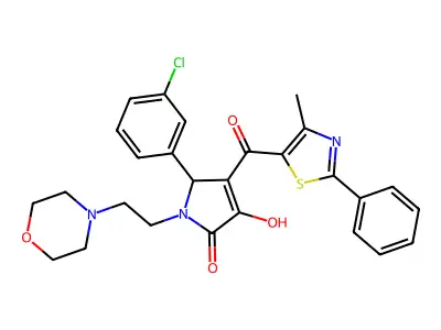 5-(3-Chlorophenyl)-3-hydroxy-4-(4-methyl-2-phenyl-1,3-thiazole-5-carbonyl)-1-[2-(morpholin-4-yl)ethyl]-1,5-dihydro-2H-pyrrol-2-one structure