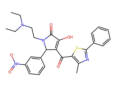 1-[2-(Diethylamino)ethyl]-3-hydroxy-4-(4-methyl-2-phenyl-1,3-thiazole-5-carbonyl)-5-(3-nitrophenyl)-1,5-dihydro-2H-pyrrol-2-one structure