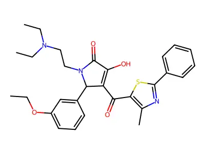 1-[2-(Diethylamino)ethyl]-5-(3-ethoxyphenyl)-3-hydroxy-4-(4-methyl-2-phenyl-1,3-thiazole-5-carbonyl)-1,5-dihydro-2H-pyrrol-2-one structure