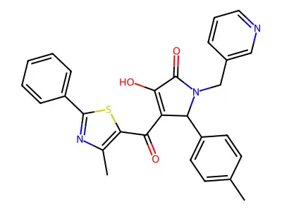 3-Hydroxy-5-(4-methylphenyl)-4-(4-methyl-2-phenyl-1,3-thiazole-5-carbonyl)-1-[(pyridin-3-yl)methyl]-1,5-dihydro-2H-pyrrol-2-one structure