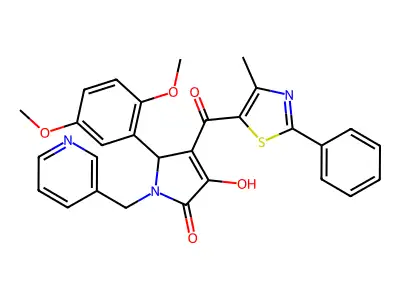 2-(2,5-dimethoxyphenyl)-4-hydroxy-3-(4-methyl-2-phenyl-1,3-thiazole-5-carbonyl)-1-(pyridin-3-ylmethyl)-2H-pyrrol-5-one structure