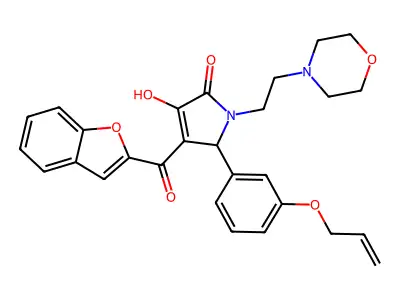4-(1-Benzofuran-2-carbonyl)-3-hydroxy-1-[2-(morpholin-4-yl)ethyl]-5-{3-[(prop-2-en-1-yl)oxy]phenyl}-1,5-dihydro-2H-pyrrol-2-one structure