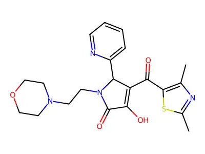 4-(2,4-Dimethyl-1,3-thiazole-5-carbonyl)-3-hydroxy-1-[2-(morpholin-4-yl)ethyl]-5-(pyridin-2-yl)-1,5-dihydro-2H-pyrrol-2-one structure