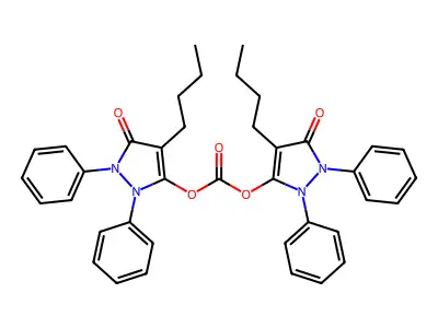 Bis(4-butyl-1,2-dihydro-3-oxo-1,2-diphenyl-3H-pyrazol-5-yl) carbonate structure