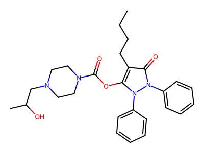 Urethane d'enol de la phenylbutazone et de la N-(2-hydroxy-n-propyl)piperazine [French] structure