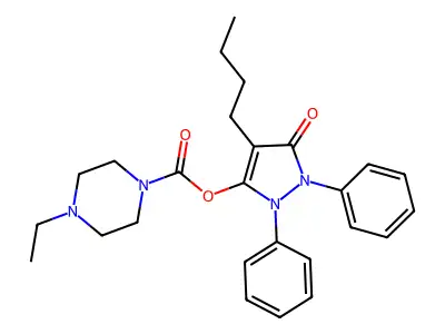 Urethane d'enol de la phenylbutazone et de la N-ethyl-piperazine [French] structure