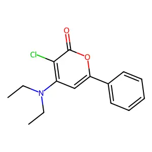 3-Chloro-4-(diethylamino)-6-phenylpyran-2-one structure