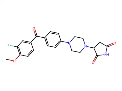 3-[4-[4-(3-Fluoro-4-methoxybenzoyl)phenyl]piperazin-1-yl]pyrrolidine-2,5-dione structure