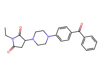3-[4-(4-Benzoylphenyl)-1-piperazinyl]-1-ethyl-2,5-pyrrolidinedione structure