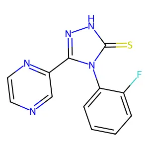 4-(2-fluorophenyl)-3-pyrazin-2-yl-1H-1,2,4-triazole-5-thione structure