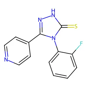 4-(2-fluorophenyl)-3-pyridin-4-yl-1H-1,2,4-triazole-5-thione structure