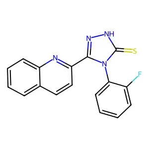 4-(2-fluorophenyl)-3-quinolin-2-yl-1H-1,2,4-triazole-5-thione structure