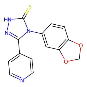 4-(1,3-benzodioxol-5-yl)-3-pyridin-4-yl-1H-1,2,4-triazole-5-thione structure