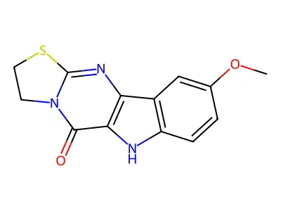 9-methoxy-2,3-dihydro[1,3]thiazolo[3',2':1,2]pyrimido[5,4-b]indol-5(6H)-one structure