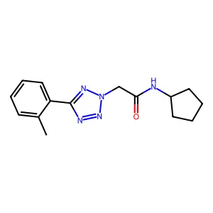 N-cyclopentyl-2-[5-(2-methylphenyl)tetrazol-2-yl]acetamide structure