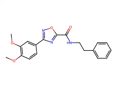 3-(3,4-dimethoxyphenyl)-N-(2-phenylethyl)-1,2,4-oxadiazole-5-carboxamide structure