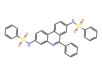 N-[3-(benzenesulfonamido)-6-phenylphenanthridin-8-yl]benzenesulfonamide structure