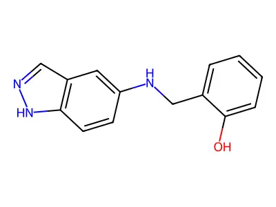 2-[(1H-indazol-5-ylamino)methyl]phenol structure