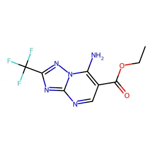 Ethyl 7-amino-2-(trifluoromethyl)-[1,2,4]triazolo[1,5-a]pyrimidine-6-carboxylate structure