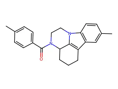 (1,2,3a,4,5,6-Hexahydro-8-methyl-3H-pyrazino[3,2,1-jk]carbazol-3-yl)(4-methylphenyl)methanone structure